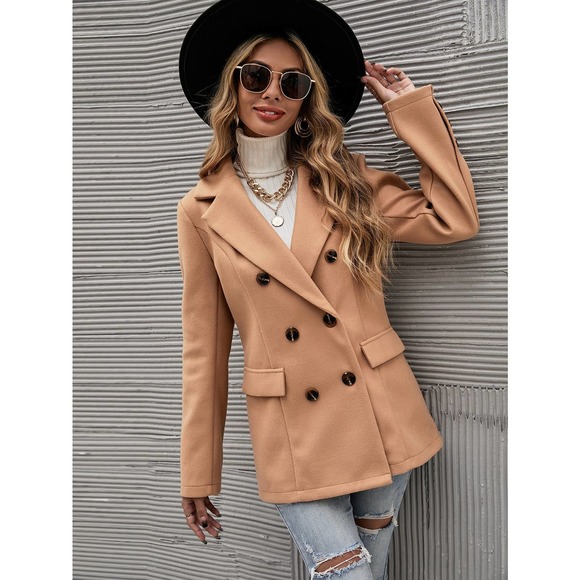 Double Breasted Overcoat pea coat preppy blue - Picture 8 of 15